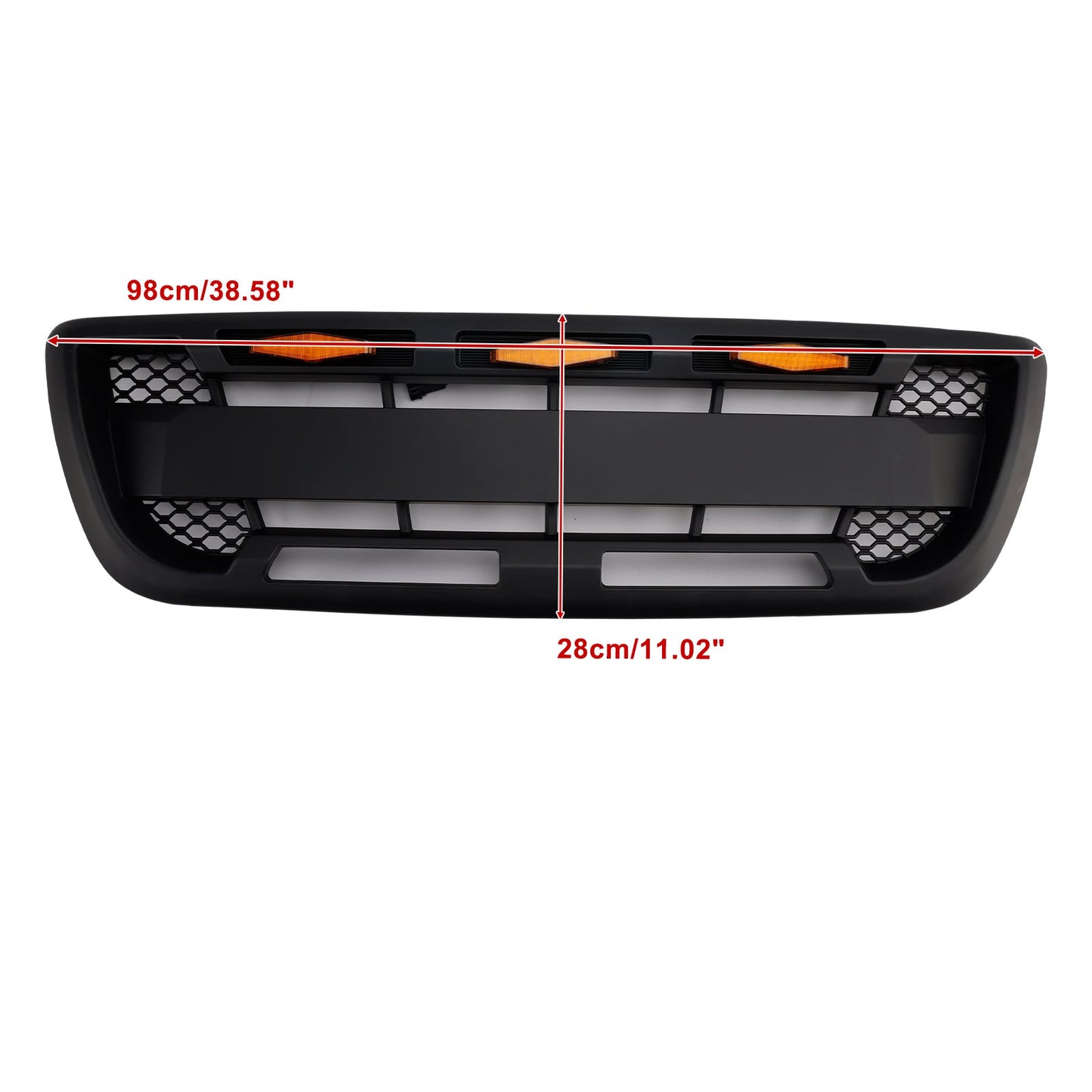 Ford Ranger 1998-2000 Matt Black Front Bumper Grill Grille With LED Light