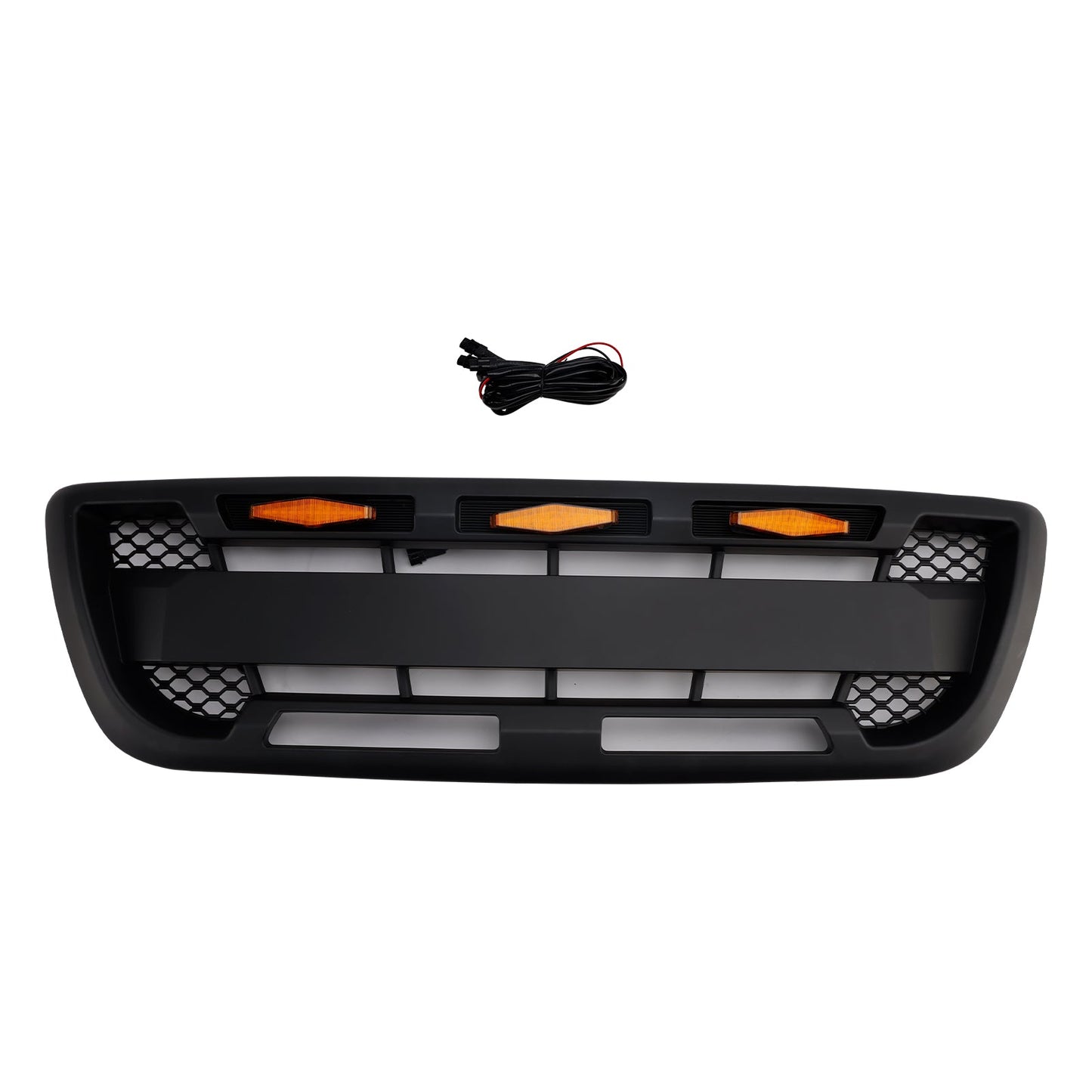 Ford Ranger 1998-2000 Matt Black Front Bumper Grill Grille With LED Light