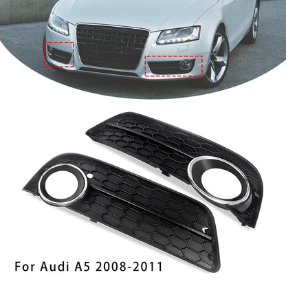 2008-2011 Audi A5 Front Fog Lamp Grille — Pair (8T0807681 / 8T0807682)