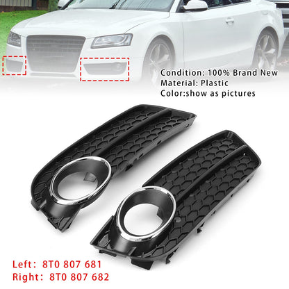 2008-2011 Audi A5 Front Fog Lamp Grille — Pair (8T0807681 / 8T0807682)