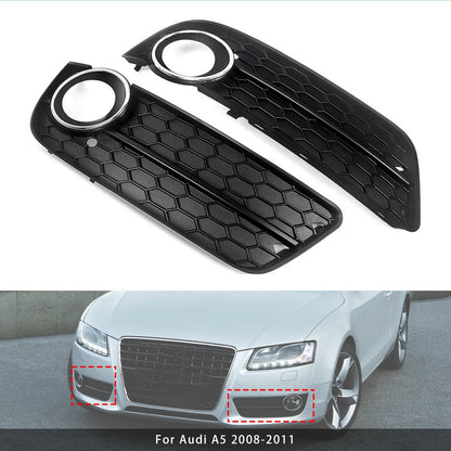 2008-2011 Audi A5 Front Fog Lamp Grille — Pair (8T0807681 / 8T0807682)