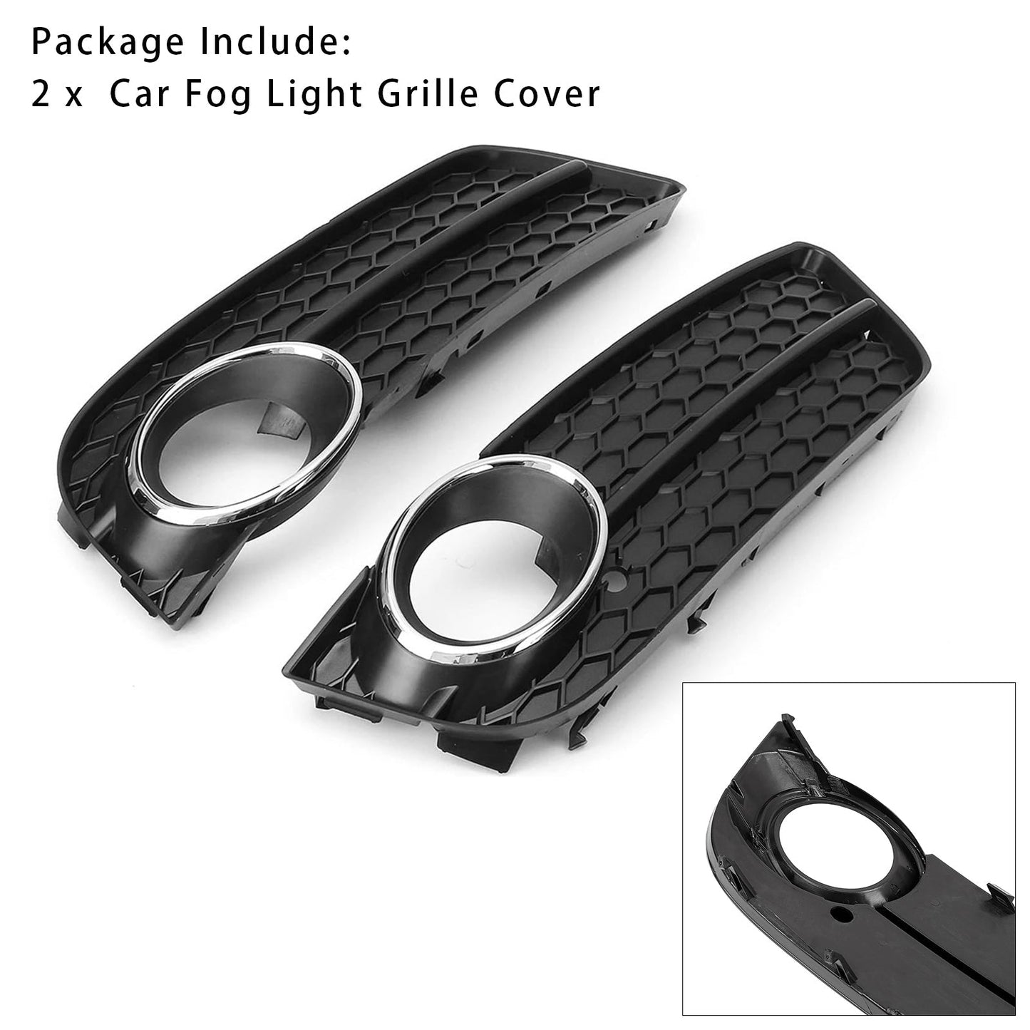2008-2011 Audi A5 Front Fog Lamp Grille — Pair (8T0807681 / 8T0807682)