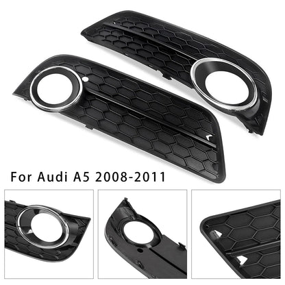 2008-2011 Audi A5 Front Fog Lamp Grille — Pair (8T0807681 / 8T0807682)