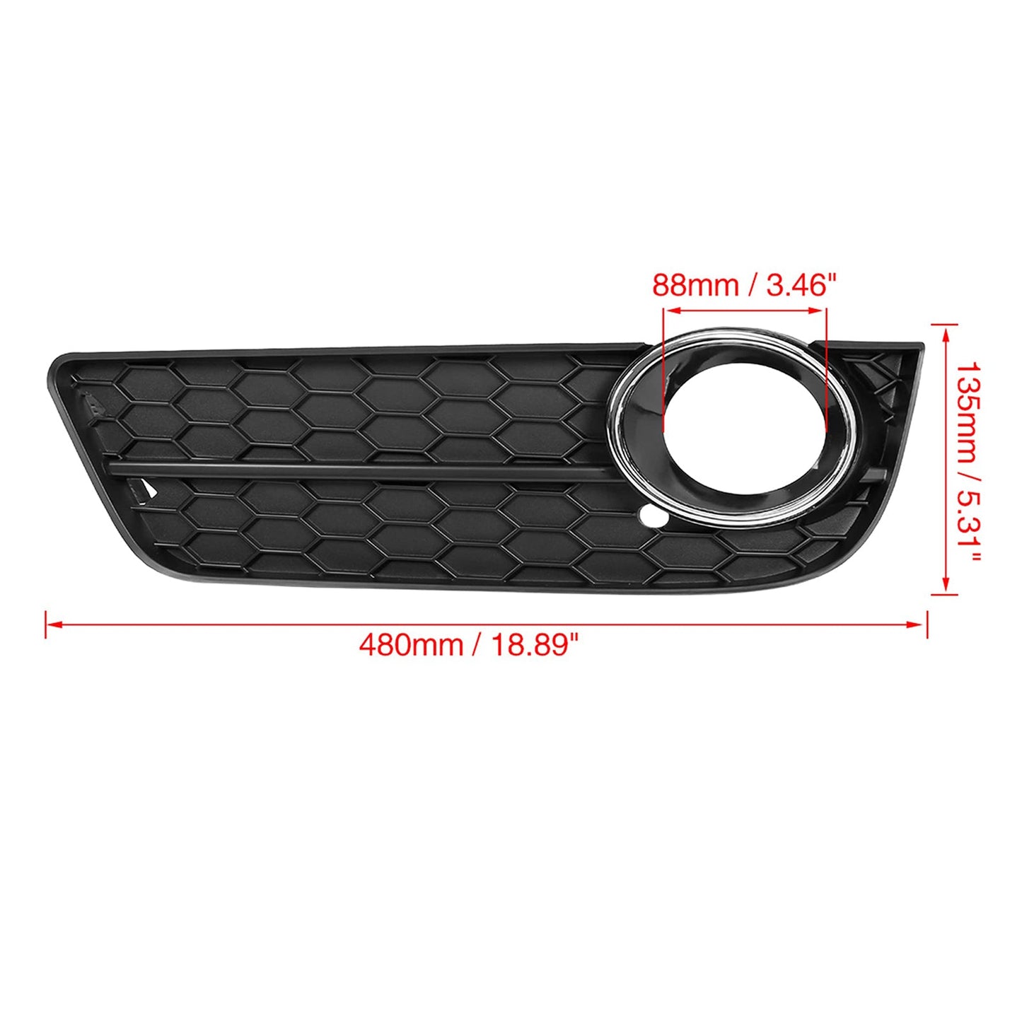 2008-2011 Audi A5 Front Fog Lamp Grille — Pair (8T0807681 / 8T0807682)
