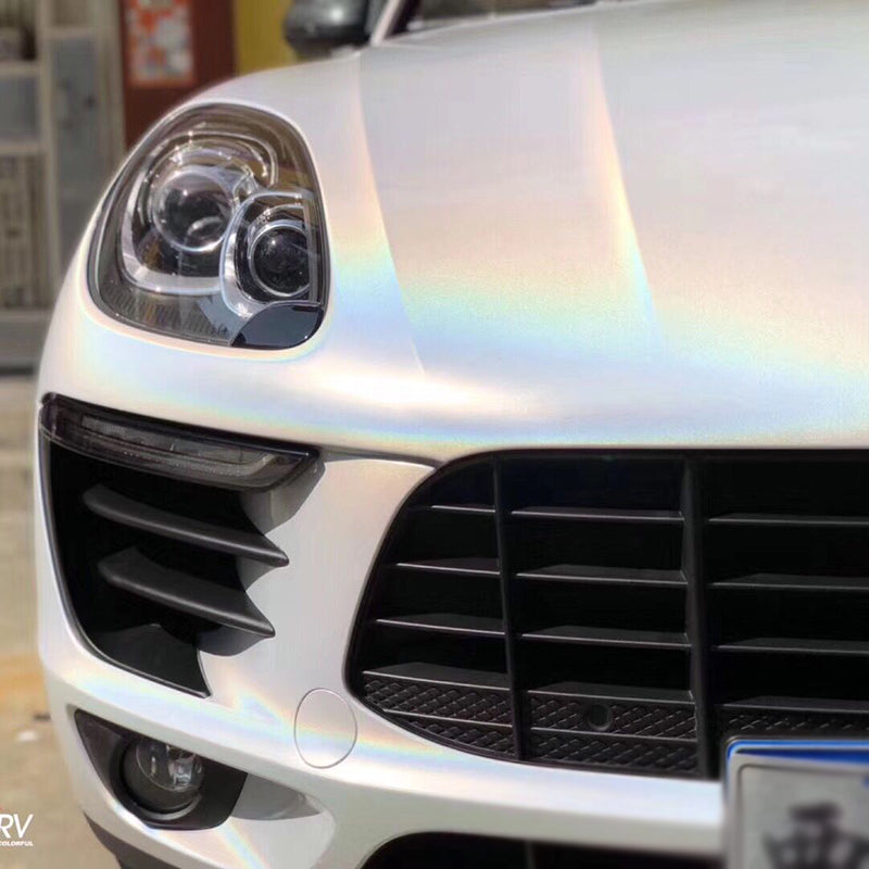 Gloss White Iridescent Car Wrap