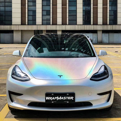 Gloss White Iridescent Car Wrap