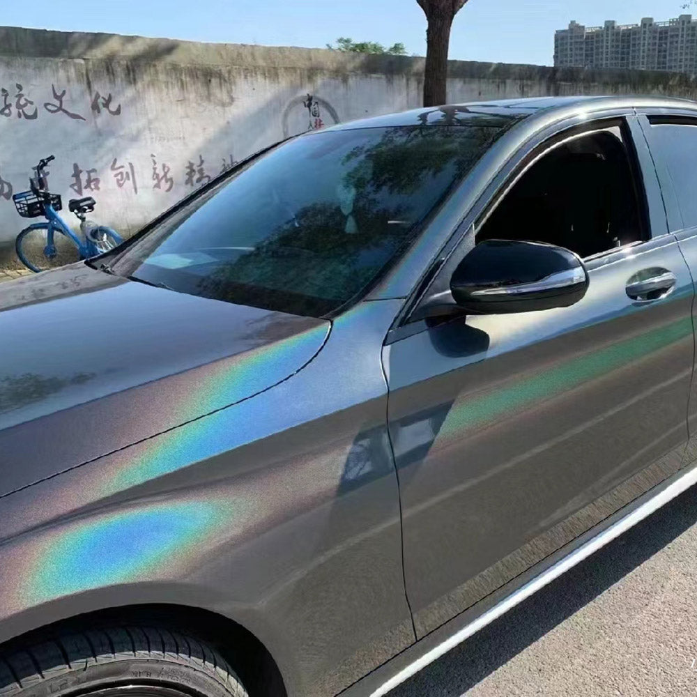 Gloss Iridescent Laser Brown Grey Car Wrap