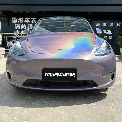 Gloss Iridescent Laser Brown Grey Car Wrap