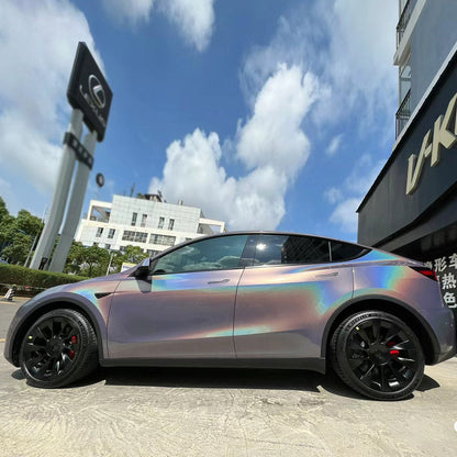 Gloss Iridescent Laser Brown Grey Car Wrap