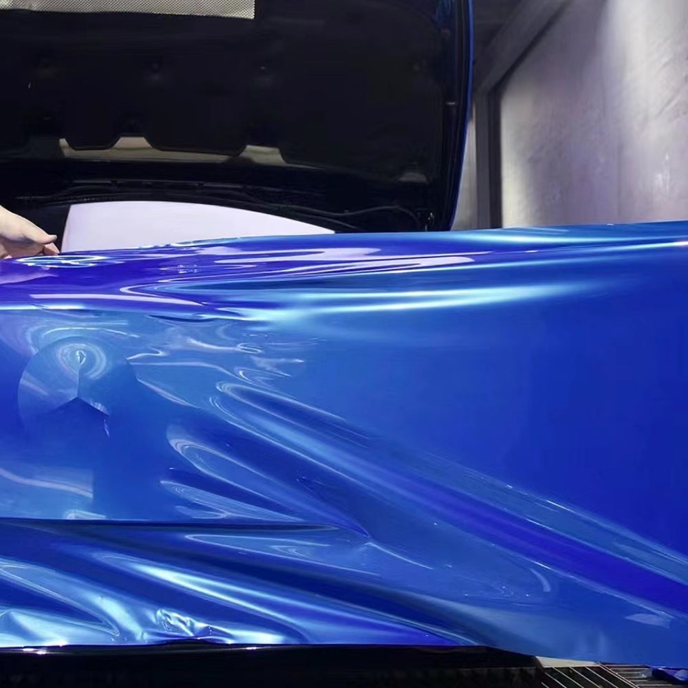 Gloss Liquid Metallic Olympic Blue Vinyl Wrap (PET Liner)