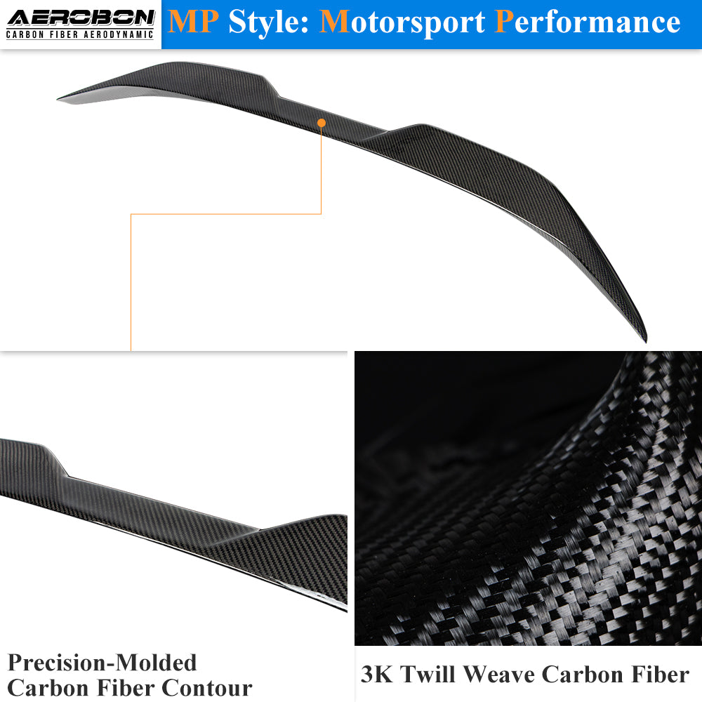 AeroBon Real Carbon Fiber Trunk Spoiler Compatible with 2013-2020 BMW 4-Series F32 Coupe Spoiler (MP Style 2024)