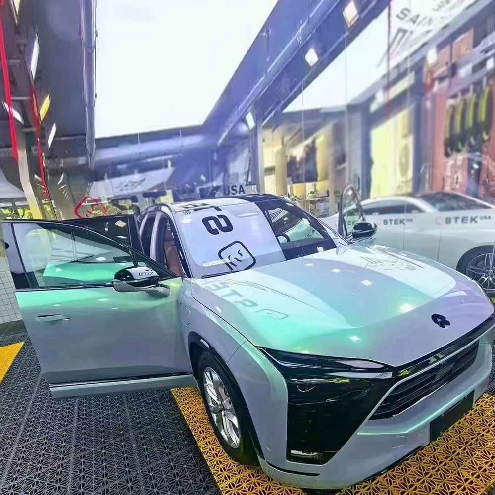 Twin Color Metallic Color Shift Wrap Lime Grey