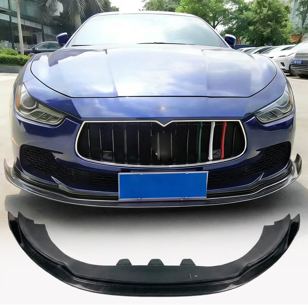 Maserati Ghibli S Q4 M157 Pre-facelift 2014-2017 Front Bumper Lip Carbon Fiber