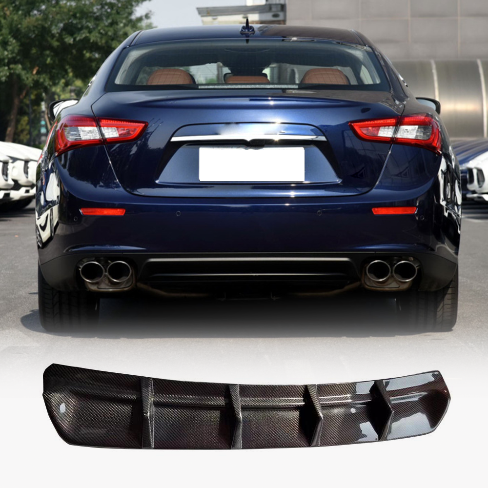 For Maserati Ghibli S Q4 Sedan 14-17 Carbon Fiber Rear Bumper Diffuser Body Kit