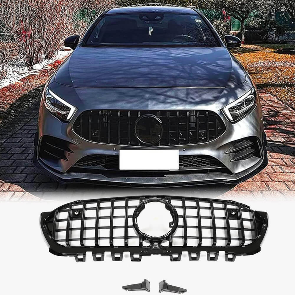 Mercedes-Benz A Class W177 A200 A220 A250 A35 AMG 2019-2020 Front Grille Glossy Black ABS