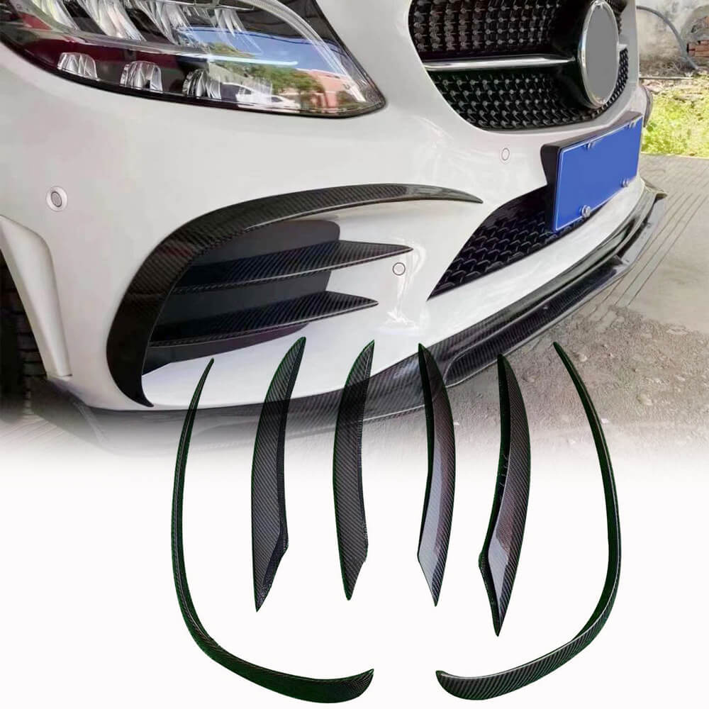 Mercedes Benz C Class W205 Sport Sedan 4-Door 2019-2021 Front Bumper Vents Carbon Fiber