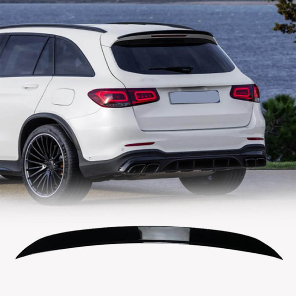 Mercedes Benz GLC X253 GLC200 GLC43 GLC63 AMG 2016-2022 Rear Roof Spoiler Glossy Black ABS