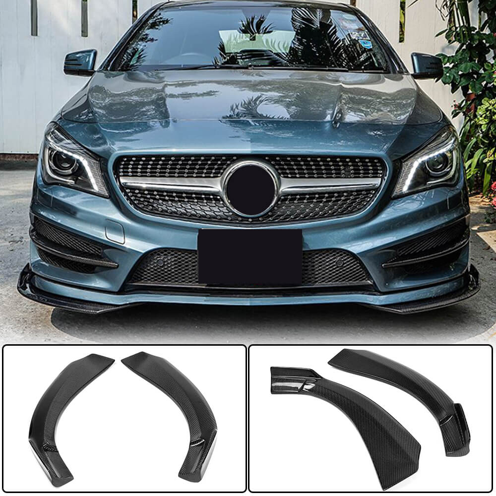 Mercedes Benz (W117) C117 CLA45 Base 2013-2015 Front Bumper Splitters Carbon Fiber