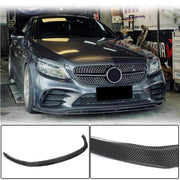 Mercedes Benz W205 C205 A205 C200 C300 Sport Facelift 2019-2021 Front Bumper Lip Carbon Fiber
