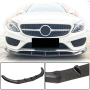 Mercedes Benz W205 C205 A205 Sport C43 Pre-facelift 2015-2019 Front Bumper Lip Carbon Fiber