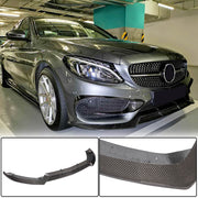 Mercedes Benz W205 C205 A205 Sport C43 AMG 2015-2018 Front Bumper Lip Carbon Fiber