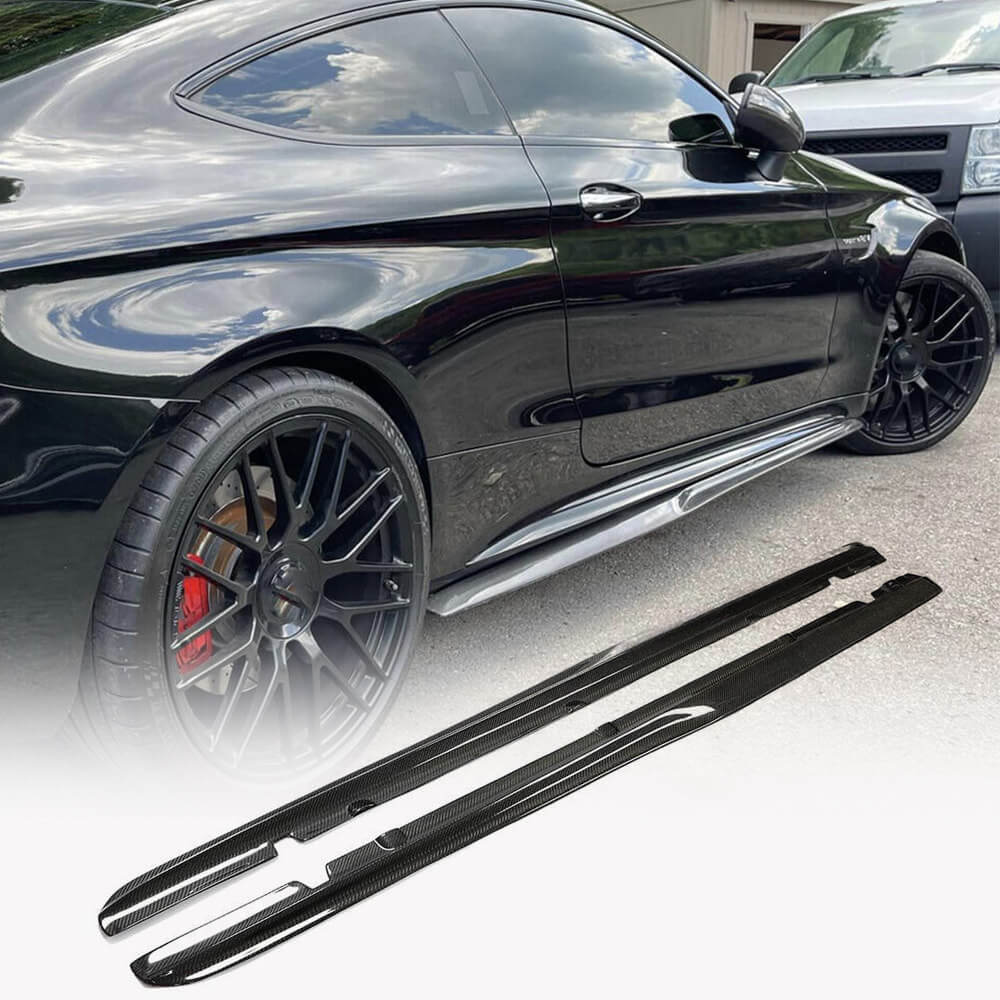 Mercedes Benz W205 C205 C43 C63 2015UP Carbon Fiber Side Skirts