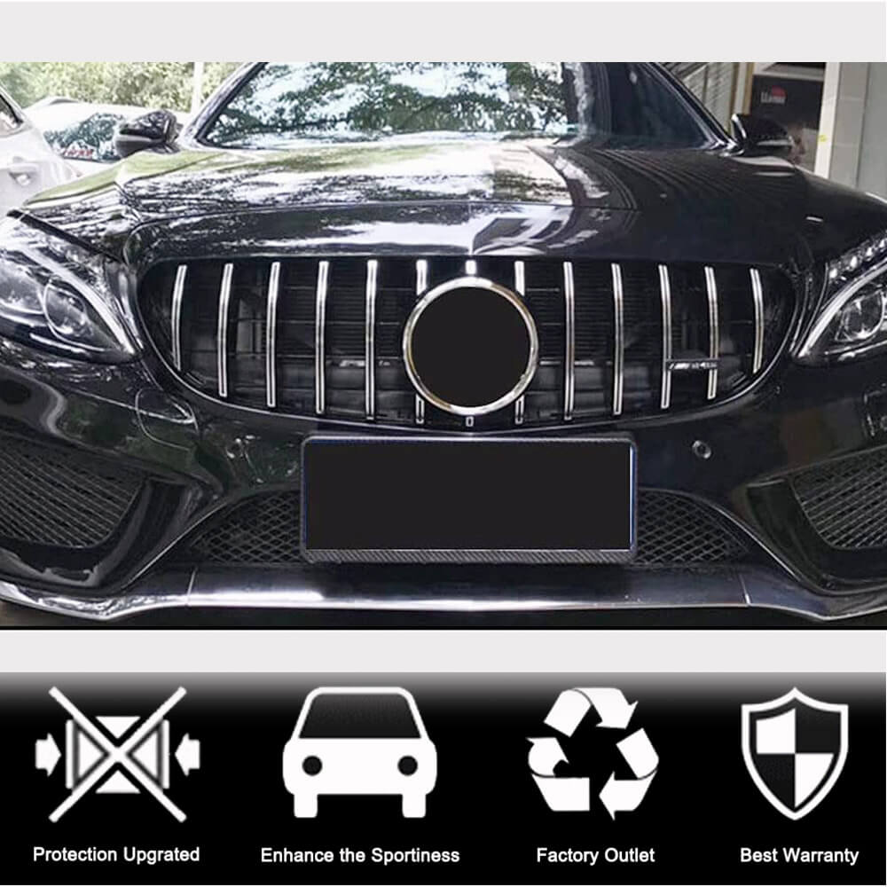Mercedes Benz W205 Sport 2015-2018 Silver ABS Front Grille