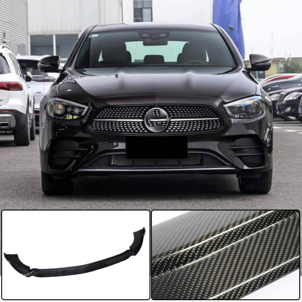 Mercedes Benz E Class W213 E350 E450 Sport Facelift 2021UP Front Bumper Lip Carbon Fiber