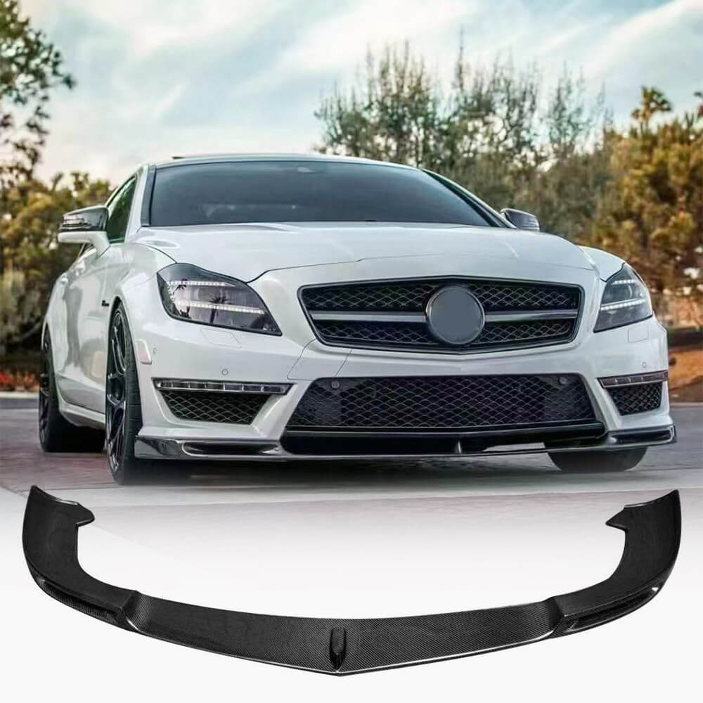 Mercedes Benz (W218) C218 CLS63 AMG Sedan 12-14 Carbon Fiber Front Bumper Lip Chin Spoiler Body Kit