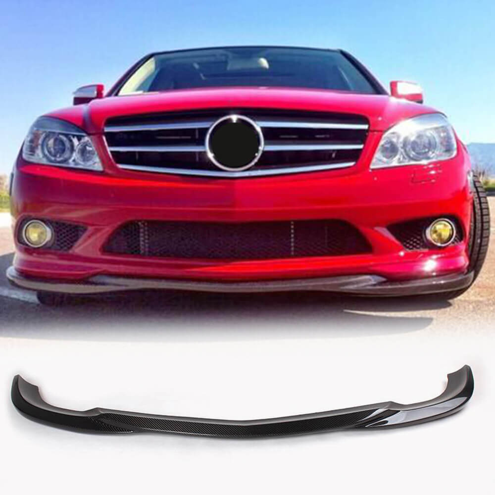 Mercedes Benz W204 C300 Sport Pre-facelift 2008-2011 Front Bumper Lip Carbon Fiber