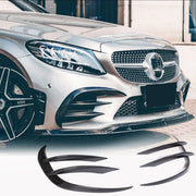 Mercedes Benz W205 C205 A205 Sport C43 AMG Facelift 2019-2021 Front Bumper Fins Full Carbon Fiber/FRP