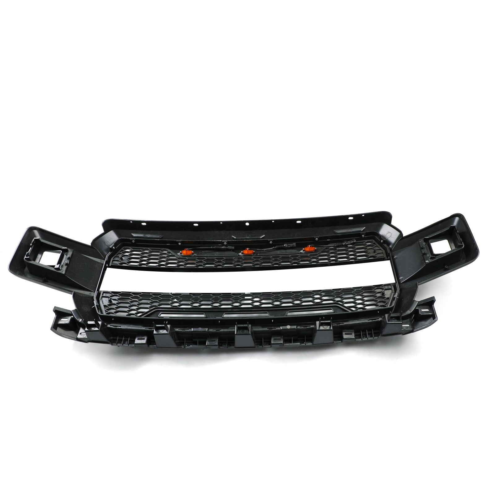 F150 2018-2020 Raptor Style Honeycomb Grill With Amber LED Grille Replacement Kit