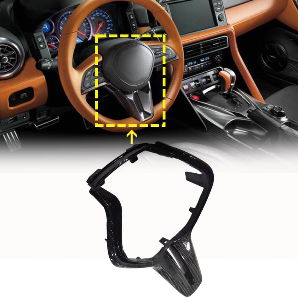 Nissan GTR Coupe 2-Door 2017-2019 Steering Wheel Covers Dry Carbon Fiber