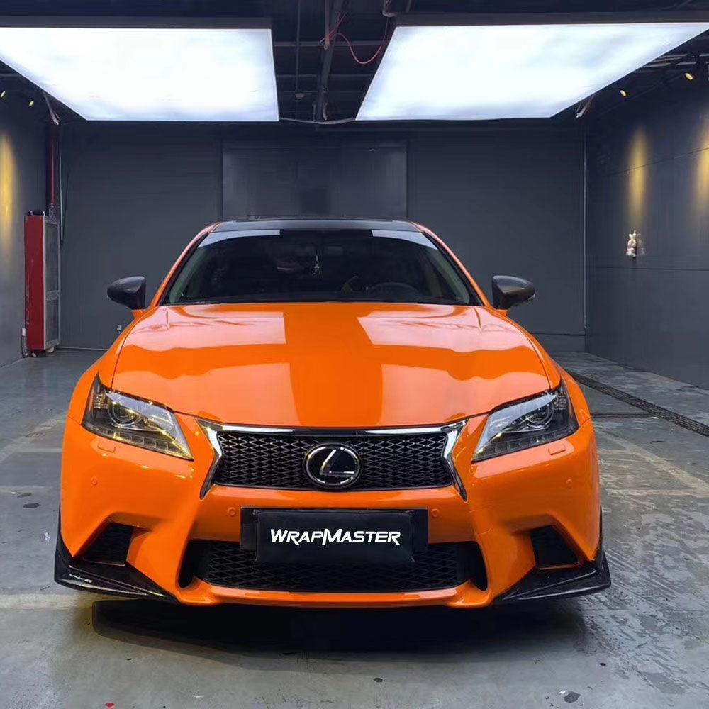 Super Gloss Flame Orange Vinyl Wrap Car (PET Liner)