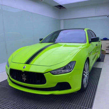 Glossy Crystal Apple Green Vinyl Wrap PET Liner