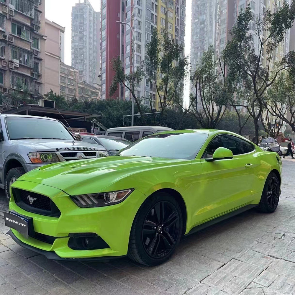 Glossy Crystal Apple Green Vinyl Wrap PET Liner
