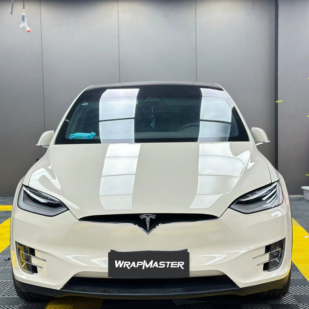 Gloss Coopers White Vinyl Car Wrap (PET Liner)