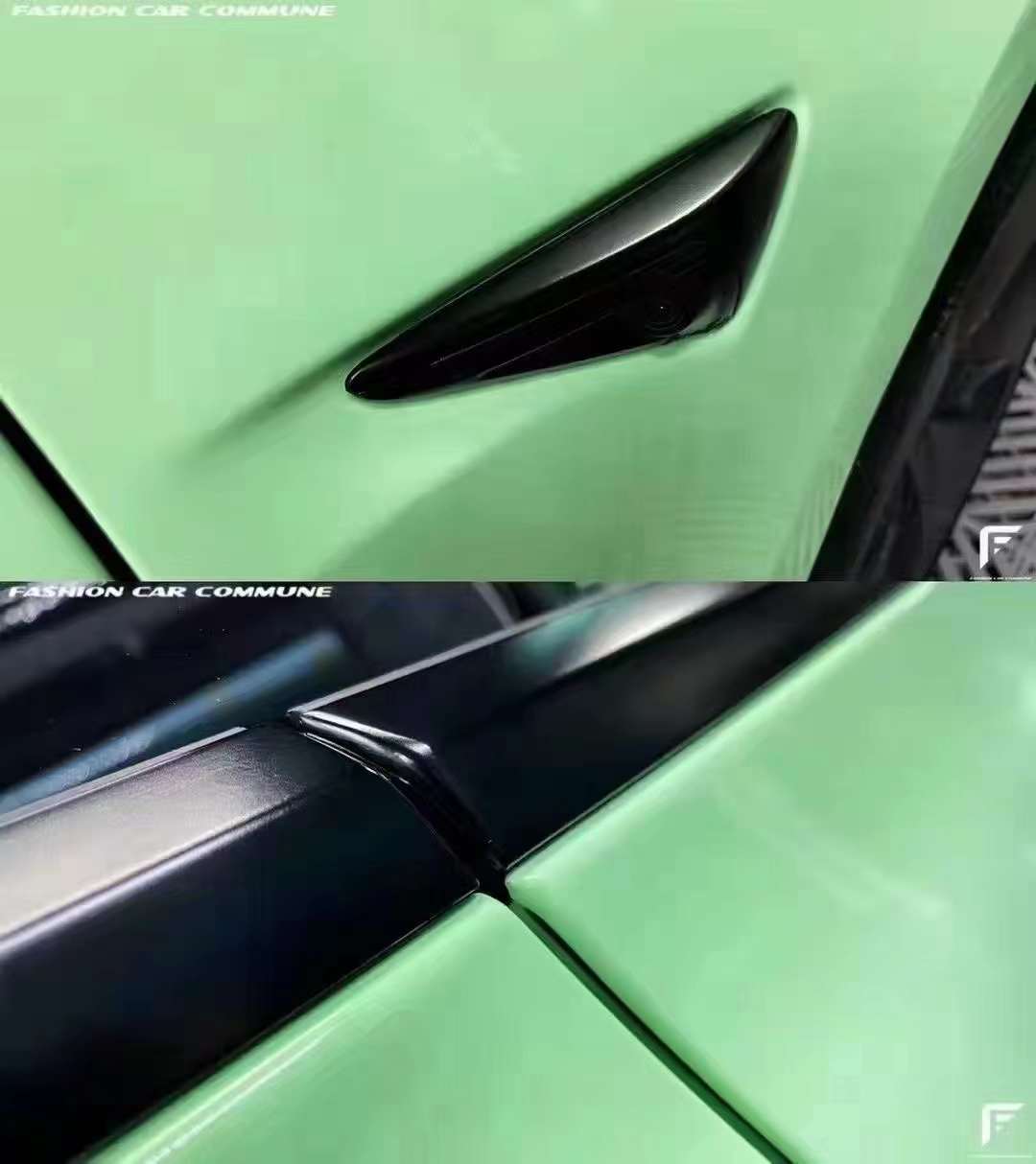 Glossy Crystal Haze Green Wrap Vinyl PET Liner