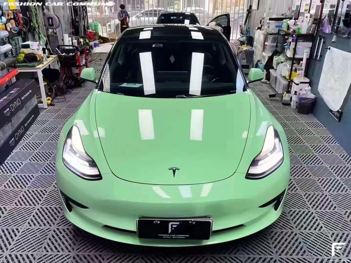 Glossy Crystal Haze Green Wrap Vinyl PET Liner