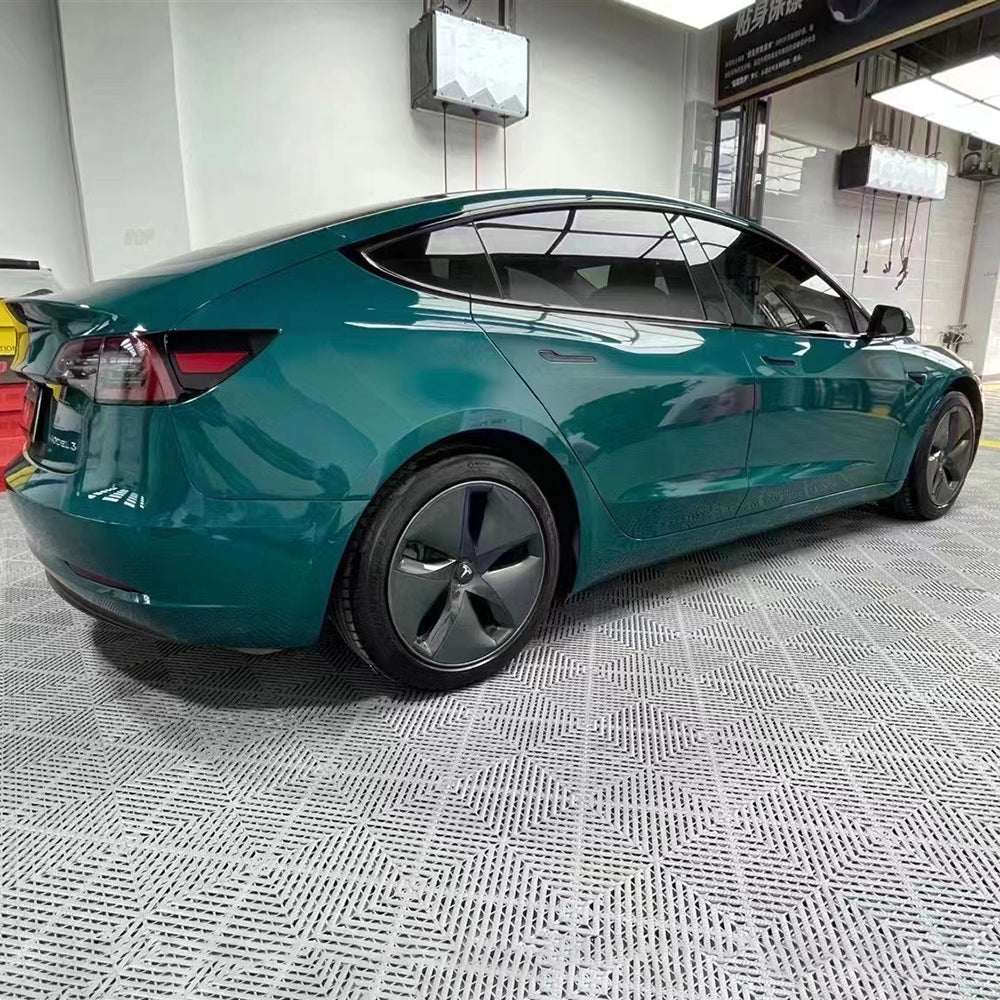 Glossy Crystal Audi Hell Green Vinyl Wrap PET Liner