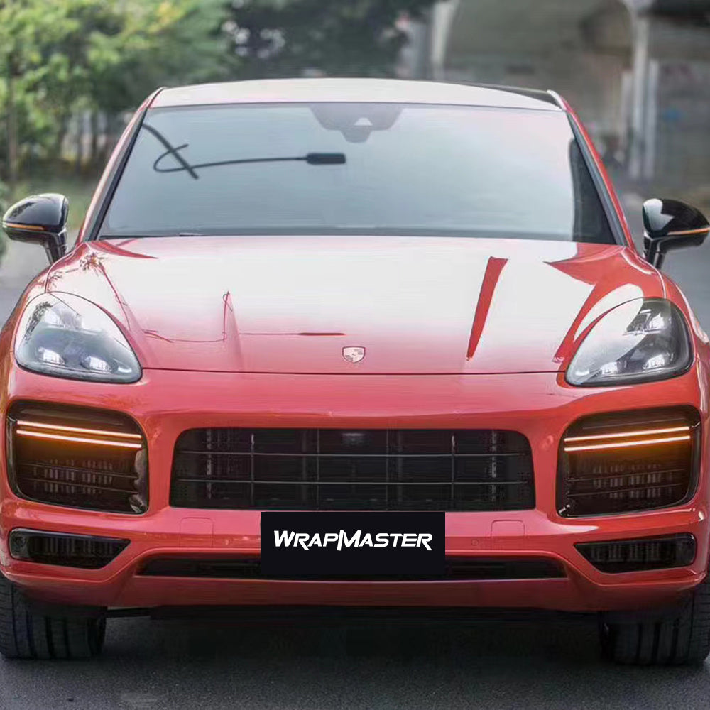 Super Gloss Porsche Orange Vinyl Wrap Car (PET Liner)