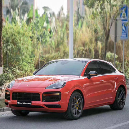 Super Gloss Porsche Orange Vinyl Wrap Car (PET Liner)