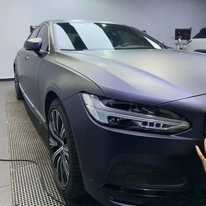 Ultral Matte Metal Black Blue Vinyl Wrap (PET Liner)