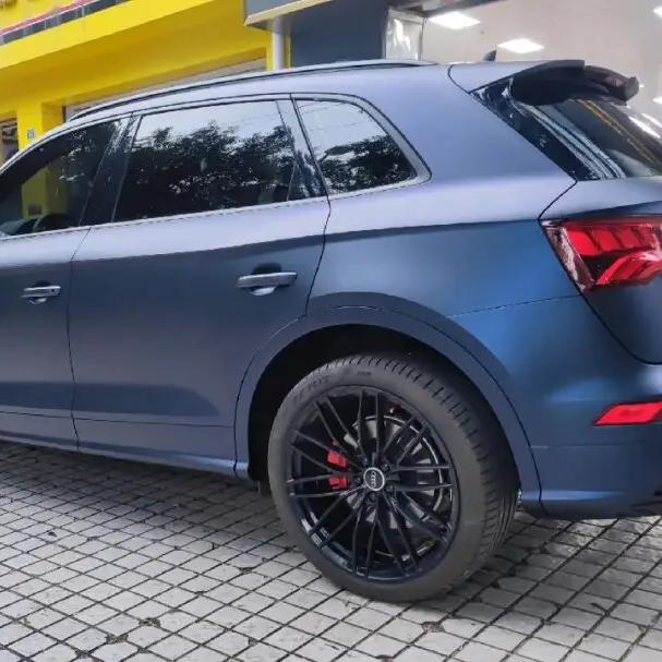 Ultral Matte Metal Black Blue Vinyl Wrap (PET Liner)