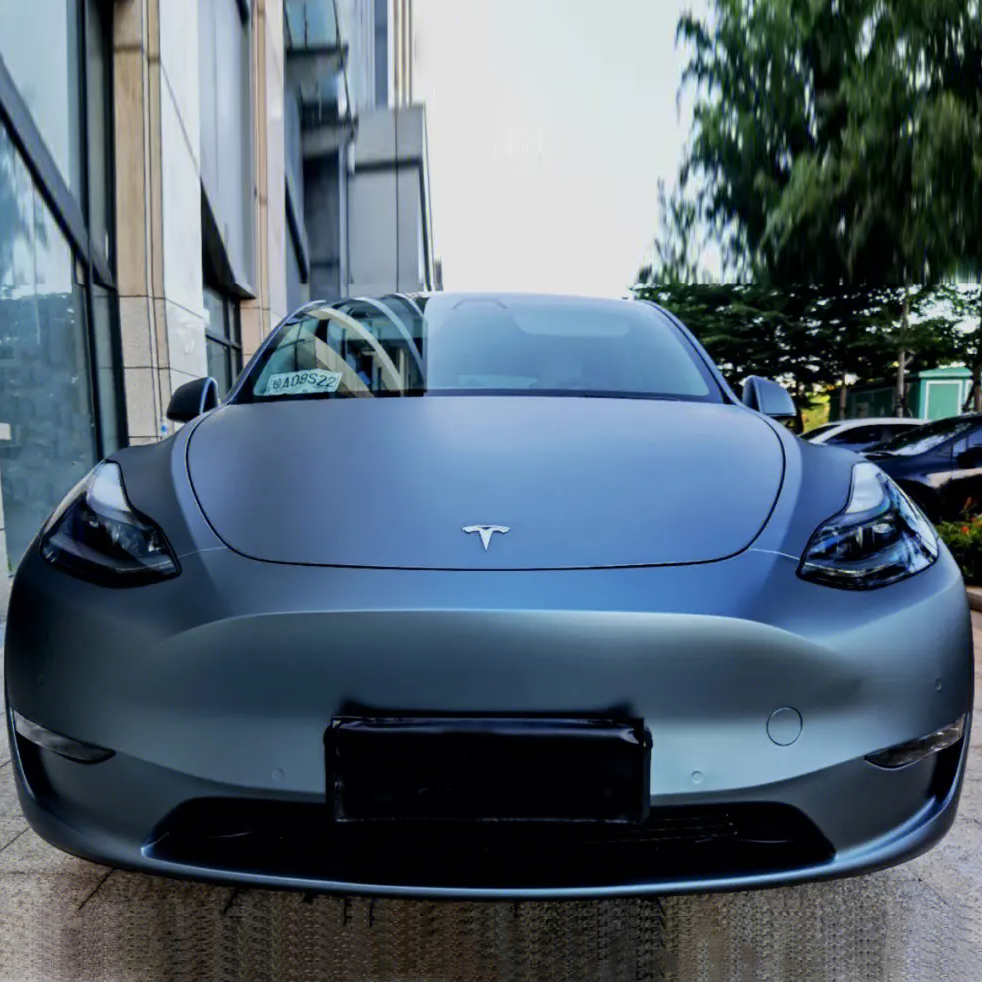 Ultral Matte Metal Blue Grey Vinyl Wrap (PET Liner)