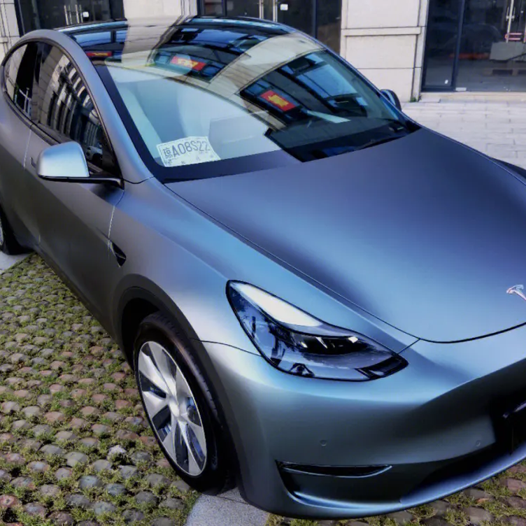 Ultral Matte Metal Blue Grey Vinyl Wrap (PET Liner)