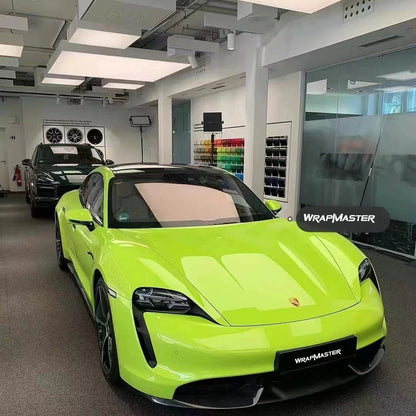 Super Gloss Acid Green Vinyl Wrap Colors (PET Liner)