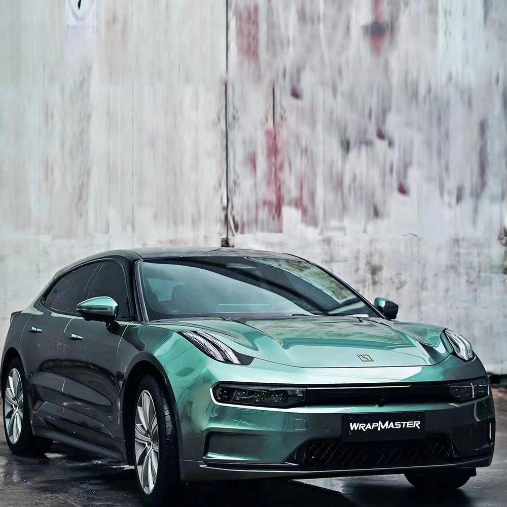 Gloss Liquid Metallic Green Vinyl Wrap (PET Liner)