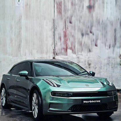 Gloss Liquid Metallic Green Vinyl Wrap (PET Liner)