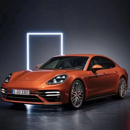 Gloss Metallic Gulf Orange Vinyl Wrap (PET Liner)